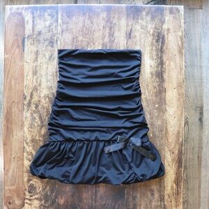 Speak Italia ruched black mini dress